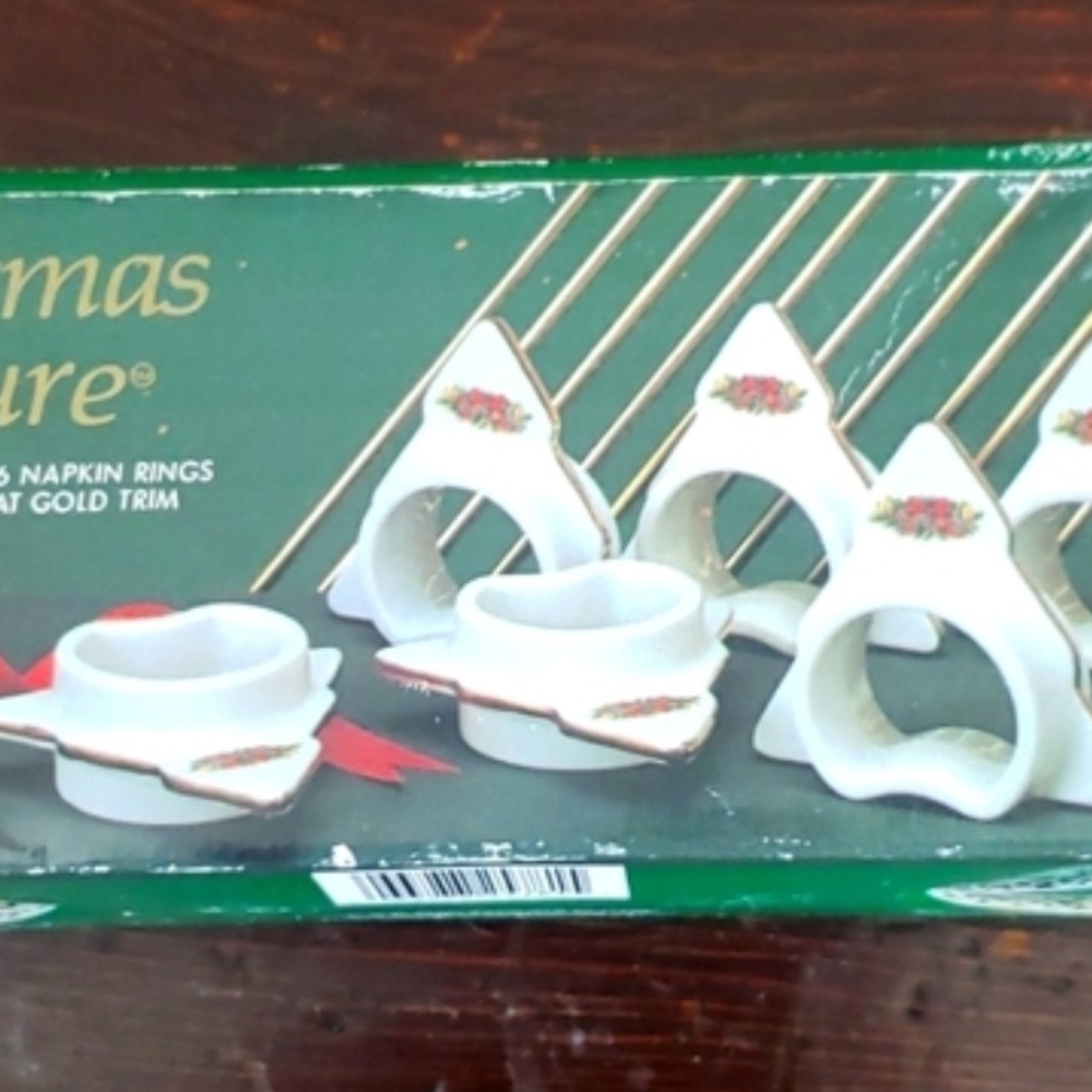Floral Ceramic Napkin Rings - Picture 3 of 4